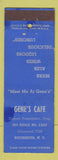 Matchbook Cover - Gene's Cafe Rochester NY ADVANCE WORN