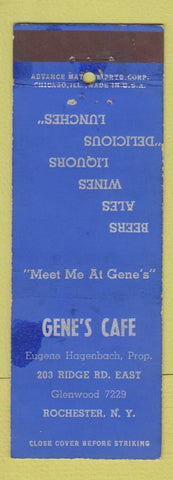Matchbook Cover - Gene's Cafe Rochester NY ADVANCE WORN