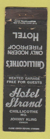 Matchbook Cover - Hotel Strand Chillicothe MO WORN