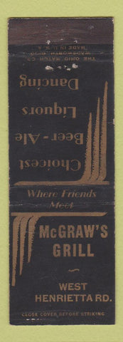 Matchbook Cover - McGraw's Grill West Henrietta Rd