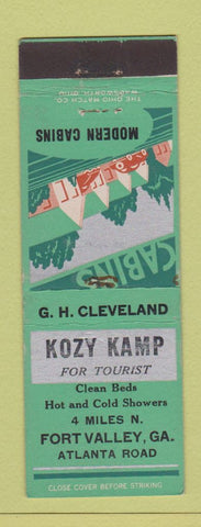 Matchbook Cover - Kozy Kamp Cabins Fort Valley GA