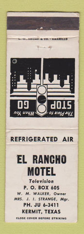 Matchbook Cover - El Rancho Motel Kermit TX