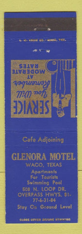 Matchbook Cover - Glenora Motel Waco TX