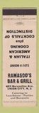 Matchbook Cover - Ramasco's Bar Grill Union City NJ