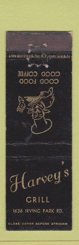 Matchbook Cover - Harvey's Grill Chicago IL WEAR