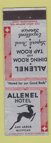 Matchbook Cover - Allenel Hotel Ann Arbor MI WEAR