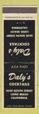 Matchbook Cover - Daly's Cocktails Long Beach CA bar