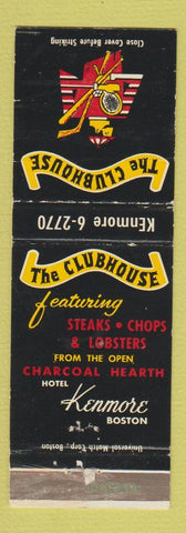 Matchbook Cover - The Clubhouse Restaurant Hotel Kenmore Boston MA WEAR