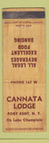 Matchbook Cover - Cannata Lodge Port Kent MY WEAR