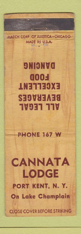 Matchbook Cover - Cannata Lodge Port Kent MY WEAR