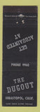 Matchbook Cover - The Dugout Sebastopol CA