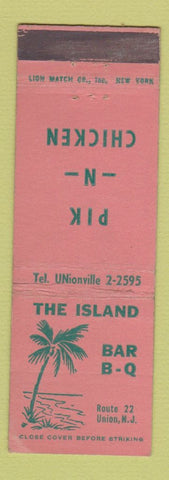 Matchbook Cover - The Island BBQ Union NJ