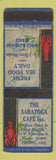 Matchbook Cover - Saratoga Cafe Phoenix AZ WEAR