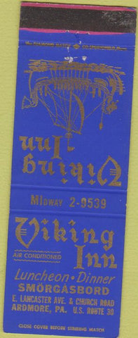 Matchbook Cover - Viking Inn Ardmore PA