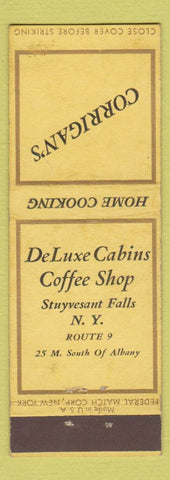 Matchbook Cover - Corrigan's Cabins Coffee Shop Stuyvesant Falls NY Federal