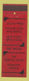 Matchbook Cover - Capitol Hotel Richmond VA