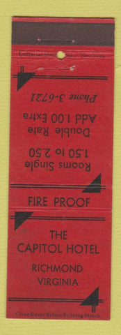 Matchbook Cover - Capitol Hotel Richmond VA
