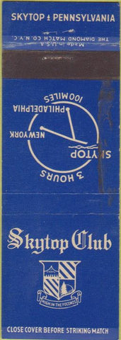Matchbook Cover - Skytop Club Skytop PA WORN