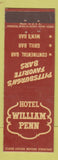 Matchbook Cover - Hotel William Penn Pittsburgh PA Federal