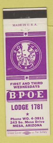 Matchbook Cover - Elks Lodge Mesa AZ