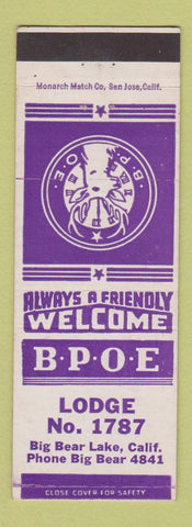 Matchbook Cover - Elks Lodge Big Bear Lake CA