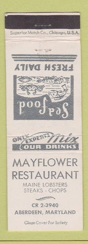 Matchbook Cover - Mayflower Restaurant Aberdeen MD