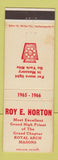 Matchbook Cover - Roy Horton Royal Arch Masons 1966 WEAR