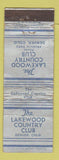 Matchbook Cover - Lakewood Country Club Denver Colorado WORN