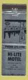 Matchbook Cover - Hi Lite Motel Cordele GA