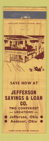 Matchbook Cover - Jefferson Savings and Loan OH Andover