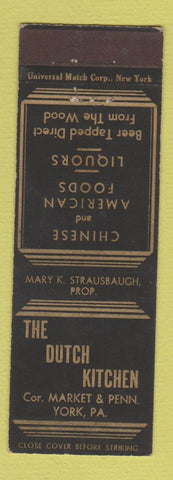Matchbook Cover - Dutch Kitchen Chinese Restaurant York PA
