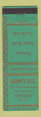 Matchbook Cover - Brown's Restaurant Kenmore NY