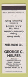 Matchbook Cover - George Helfer Johnson Boat Motors Mobil oil gas Sodus Point NY