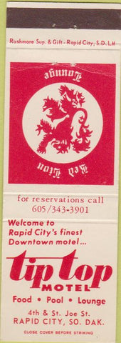 Matchbook Cover - Tip Top Motel Rapid City SD