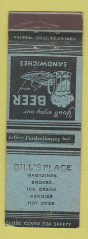Matchbook Cover - Bill's Place Magazines