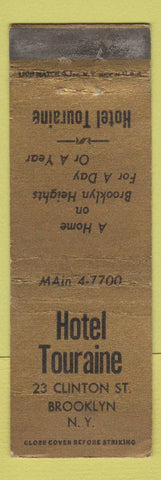 Matchbook Cover - Hotel Touraine Brooklyn NY WEAR