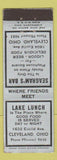 Matchbook Cover - Lake Lunch Seagram's Bar Clevealnd OH