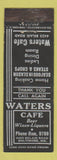 Matchbook Cover - Waters Cafe Baltimore MD