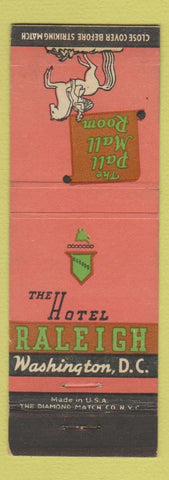Matchbook Cover - Hotel Raleigh Washington DC Pall Mall Room WEAR