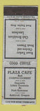 Matchbook Cover - Plaza Cafe Ashland OR WORN BACK
