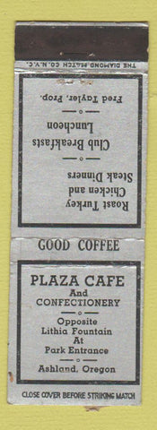 Matchbook Cover - Plaza Cafe Ashland OR WORN BACK