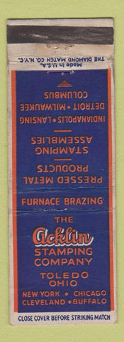 Matchbook Cover - Acklin Stamping Company Toledo OH