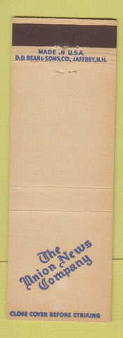 Matchbook Cover - Union News Company DD Bean