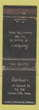 Matchbook Cover - Bourbeau's Turners Falls MA WORN