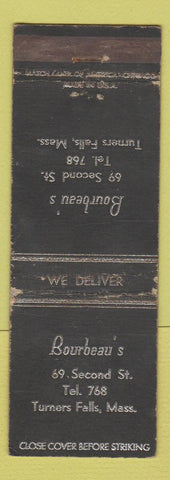Matchbook Cover - Bourbeau's Turners Falls MA WORN