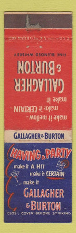 Matchbook Cover - Gallagher and Burton Whiskey
