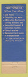 Matchbook Cover - Hotel Seneca Rochester NY