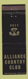Matchbook Cover - Alliance Country Club NE