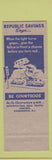 Matchbook Cover - Republic Savings and Loan Washington DC