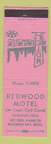 Matchbook Cover - Redwood Motel Buzzards Bay MA